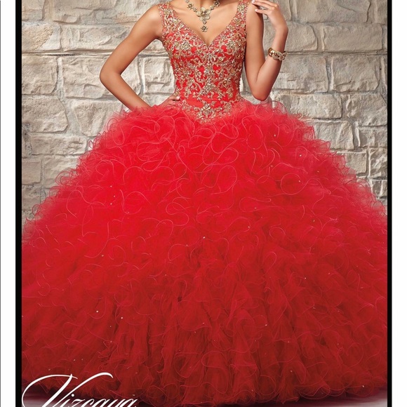 big red quinceanera dresses